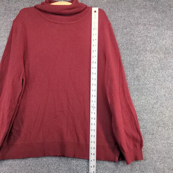 Barbour Women's Pendle Roll Collar Turtleneck Sweater Red 14 Elbow Patch - Picture 10 of 12